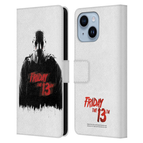 Friday the 13th 2009 Graphics Jason Voorhees Key Art Leather Book Wallet Case Cover For Apple iPhone 14 Plus