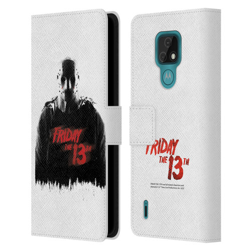 Friday the 13th 2009 Graphics Jason Voorhees Key Art Leather Book Wallet Case Cover For Motorola Moto E7