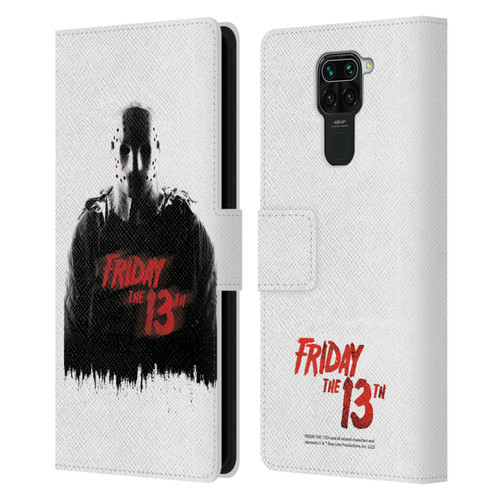 Friday the 13th 2009 Graphics Jason Voorhees Key Art Leather Book Wallet Case Cover For Xiaomi Redmi Note 9 / Redmi 10X 4G