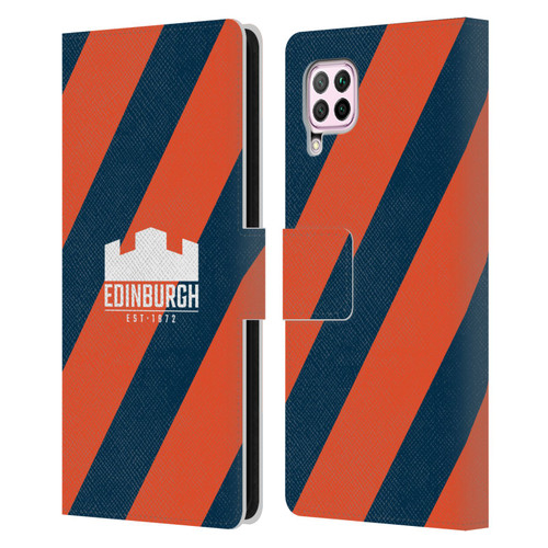 Edinburgh Rugby Logo Art Diagonal Stripes Leather Book Wallet Case Cover For Huawei Nova 6 SE / P40 Lite