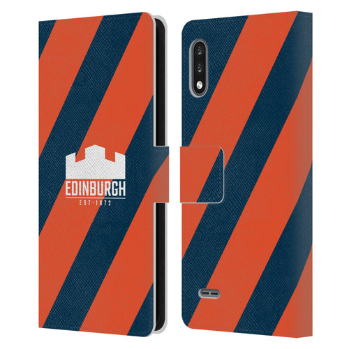 Edinburgh Rugby Logo Art Diagonal Stripes Leather Book Wallet Case Cover For LG K22