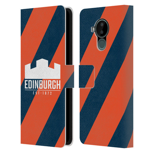 Edinburgh Rugby Logo Art Diagonal Stripes Leather Book Wallet Case Cover For Nokia C30