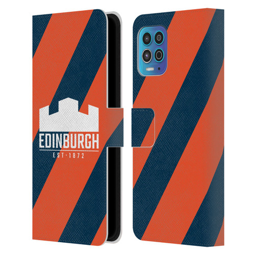 Edinburgh Rugby Logo Art Diagonal Stripes Leather Book Wallet Case Cover For Motorola Moto G100