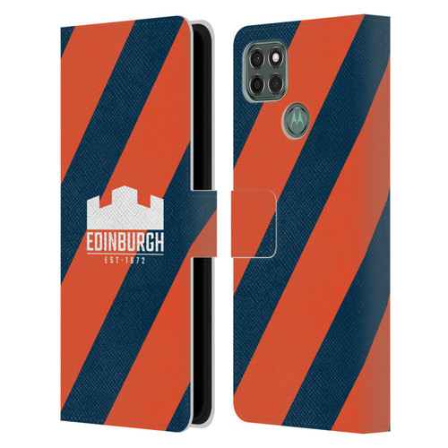 Edinburgh Rugby Logo Art Diagonal Stripes Leather Book Wallet Case Cover For Motorola Moto G9 Power