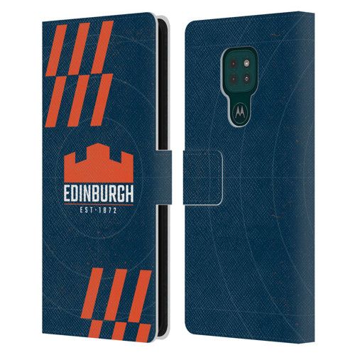 Edinburgh Rugby Logo Art Navy Blue Leather Book Wallet Case Cover For Motorola Moto G9 Play