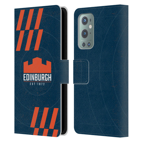 Edinburgh Rugby Logo Art Navy Blue Leather Book Wallet Case Cover For OnePlus 9