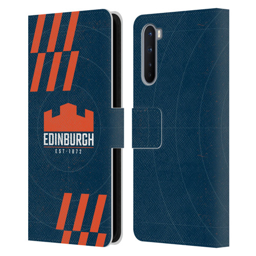 Edinburgh Rugby Logo Art Navy Blue Leather Book Wallet Case Cover For OnePlus Nord 5G