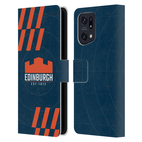 Edinburgh Rugby Logo Art Navy Blue Leather Book Wallet Case Cover For OPPO Find X5