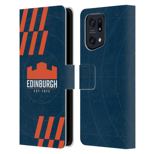 Edinburgh Rugby Logo Art Navy Blue Leather Book Wallet Case Cover For OPPO Find X5 Pro