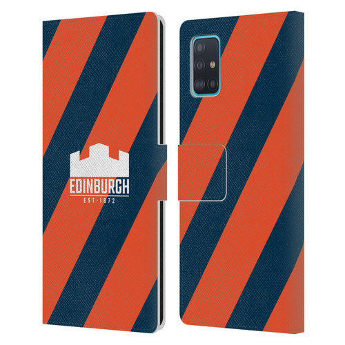 Edinburgh Rugby Logo Art Diagonal Stripes Leather Book Wallet Case Cover For Samsung Galaxy A51 (2019)
