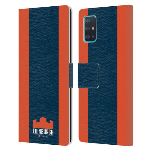 Edinburgh Rugby Logo Art Stripes Leather Book Wallet Case Cover For Samsung Galaxy A51 (2019)