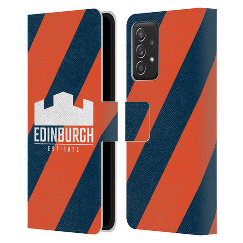 Edinburgh Rugby Logo Art Diagonal Stripes Leather Book Wallet Case Cover For Samsung Galaxy A53 5G (2022)
