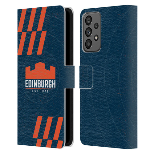 Edinburgh Rugby Logo Art Navy Blue Leather Book Wallet Case Cover For Samsung Galaxy A73 5G (2022)