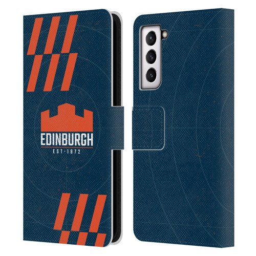 Edinburgh Rugby Logo Art Navy Blue Leather Book Wallet Case Cover For Samsung Galaxy S21 5G