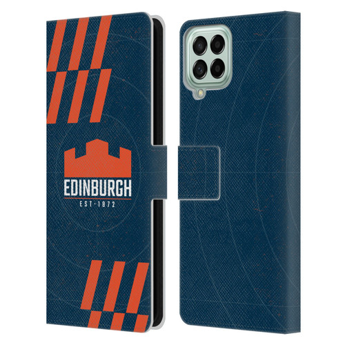 Edinburgh Rugby Logo Art Navy Blue Leather Book Wallet Case Cover For Samsung Galaxy M33 (2022)