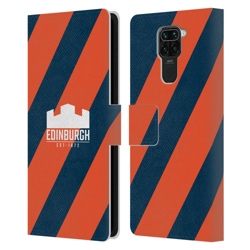 Edinburgh Rugby Logo Art Diagonal Stripes Leather Book Wallet Case Cover For Xiaomi Redmi Note 9 / Redmi 10X 4G