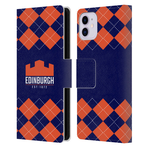 Edinburgh Rugby Logo 2 Argyle Leather Book Wallet Case Cover For Apple iPhone 11