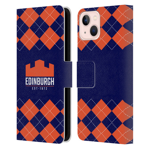 Edinburgh Rugby Logo 2 Argyle Leather Book Wallet Case Cover For Apple iPhone 13