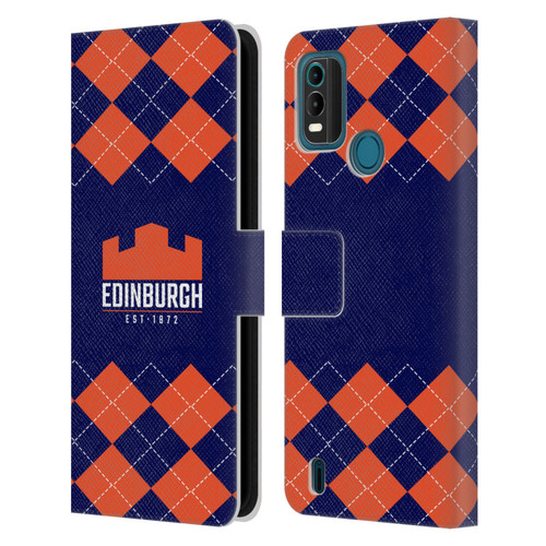 Edinburgh Rugby Logo 2 Argyle Leather Book Wallet Case Cover For Nokia G11 Plus