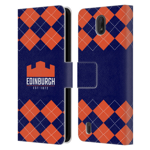 Edinburgh Rugby Logo 2 Argyle Leather Book Wallet Case Cover For Nokia C01 Plus/C1 2nd Edition