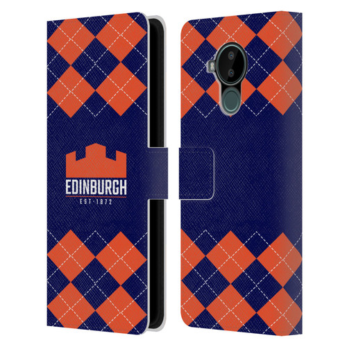 Edinburgh Rugby Logo 2 Argyle Leather Book Wallet Case Cover For Nokia C30