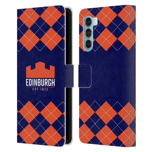 Edinburgh Rugby Logo 2 Argyle Leather Book Wallet Case Cover For Motorola Edge S30 / Moto G200 5G