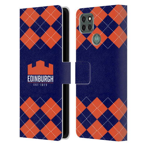 Edinburgh Rugby Logo 2 Argyle Leather Book Wallet Case Cover For Motorola Moto G9 Power