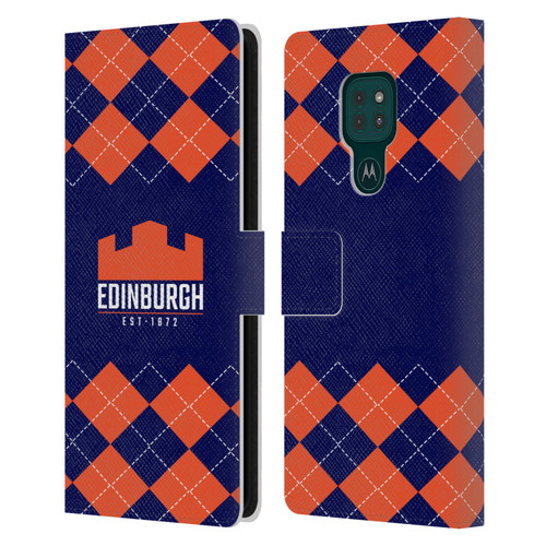 Edinburgh Rugby Logo 2 Argyle Leather Book Wallet Case Cover For Motorola Moto G9 Play
