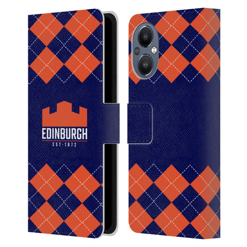 Edinburgh Rugby Logo 2 Argyle Leather Book Wallet Case Cover For OnePlus Nord N20 5G