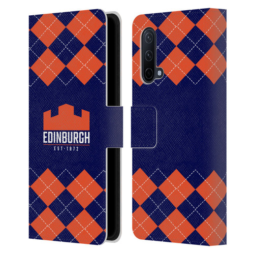 Edinburgh Rugby Logo 2 Argyle Leather Book Wallet Case Cover For OnePlus Nord CE 5G