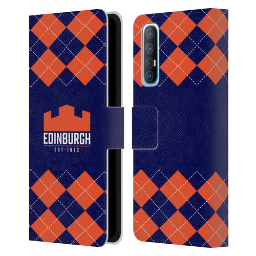 Edinburgh Rugby Logo 2 Argyle Leather Book Wallet Case Cover For OPPO Find X2 Neo 5G
