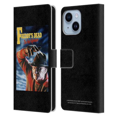 A Nightmare On Elm Street: Freddy's Dead Graphics Poster Leather Book Wallet Case Cover For Apple iPhone 14 Plus