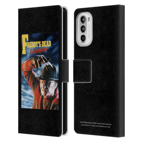 A Nightmare On Elm Street: Freddy's Dead Graphics Poster Leather Book Wallet Case Cover For Motorola Moto G52