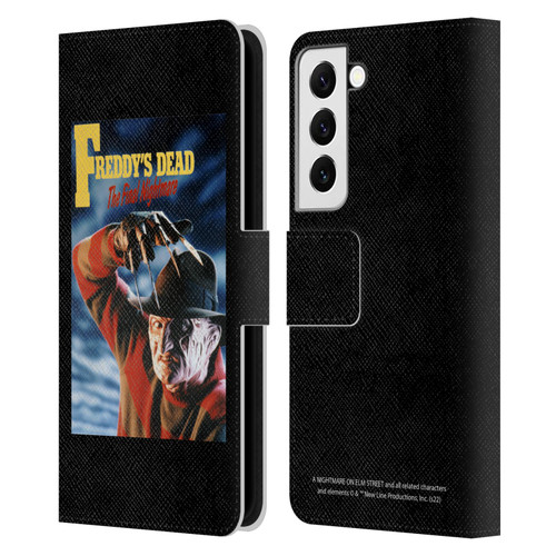 A Nightmare On Elm Street: Freddy's Dead Graphics Poster Leather Book Wallet Case Cover For Samsung Galaxy S22 5G