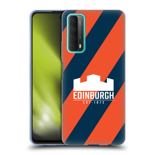 Edinburgh Rugby Logo Art Diagonal Stripes Soft Gel Case for Huawei P Smart (2021)