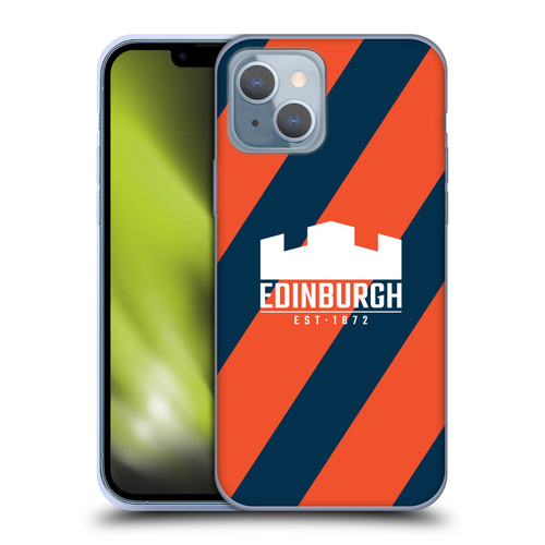 Edinburgh Rugby Logo Art Diagonal Stripes Soft Gel Case for Apple iPhone 14