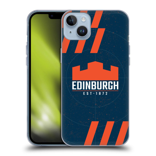 Edinburgh Rugby Logo Art Navy Blue Soft Gel Case for Apple iPhone 14 Plus