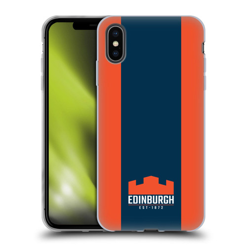 Edinburgh Rugby Logo Art Stripes Soft Gel Case for Apple iPhone XS Max