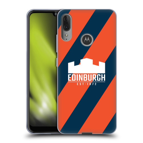 Edinburgh Rugby Logo Art Diagonal Stripes Soft Gel Case for Motorola Moto E6 Plus