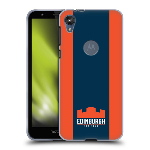 Custom Customised Personalised Edinburgh Rugby Logo Art Stripes Soft Gel Case for Motorola Moto E6