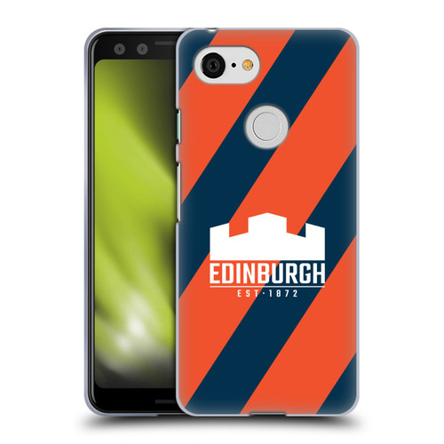 Edinburgh Rugby Logo Art Diagonal Stripes Soft Gel Case for Google Pixel 3