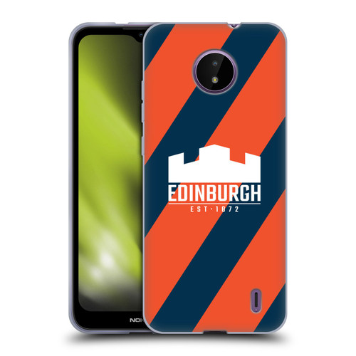 Edinburgh Rugby Logo Art Diagonal Stripes Soft Gel Case for Nokia C10 / C20