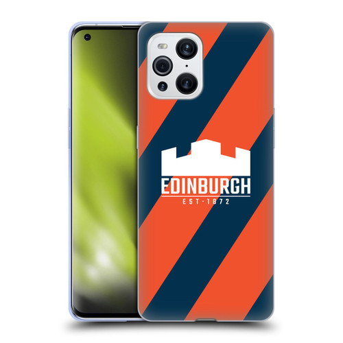 Edinburgh Rugby Logo Art Diagonal Stripes Soft Gel Case for OPPO Find X3 / Pro