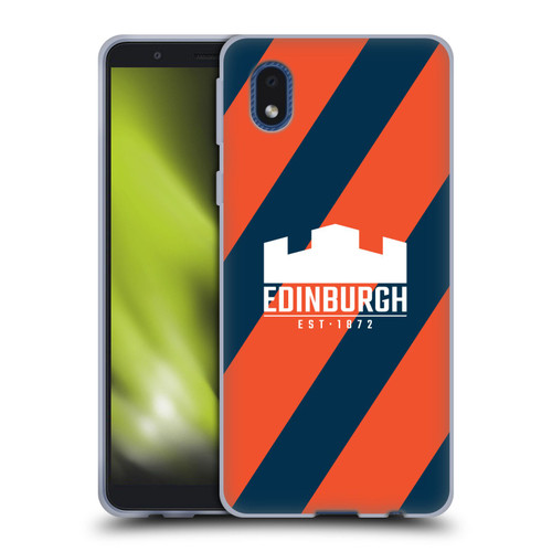 Edinburgh Rugby Logo Art Diagonal Stripes Soft Gel Case for Samsung Galaxy A01 Core (2020)