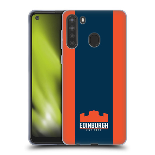 Edinburgh Rugby Logo Art Stripes Soft Gel Case for Samsung Galaxy A21 (2020)