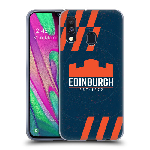 Edinburgh Rugby Logo Art Navy Blue Soft Gel Case for Samsung Galaxy A40 (2019)
