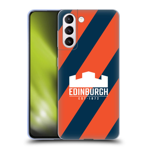 Edinburgh Rugby Logo Art Diagonal Stripes Soft Gel Case for Samsung Galaxy S21+ 5G