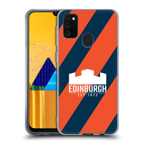 Edinburgh Rugby Logo Art Diagonal Stripes Soft Gel Case for Samsung Galaxy M30s (2019)/M21 (2020)