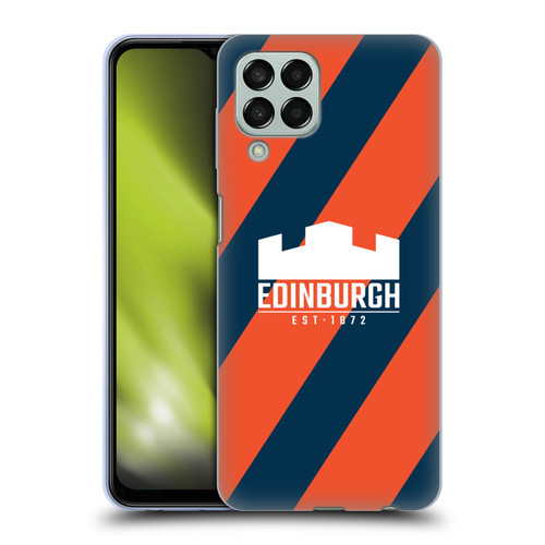 Edinburgh Rugby Logo Art Diagonal Stripes Soft Gel Case for Samsung Galaxy M33 (2022)