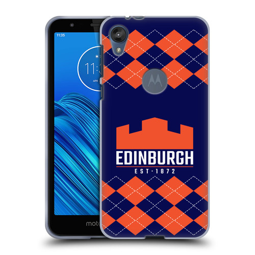 Custom Customised Personalised Edinburgh Rugby Logo 2 Argyle Soft Gel Case for Motorola Moto E6